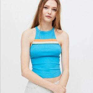 NWT UO 90s Y2K Striped High-Neck Tank Top